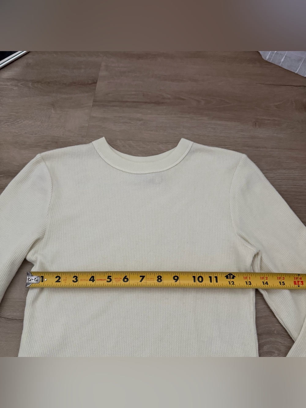 Skims off white waffle ribbed long sleeve shirt - Picture 3 of 6
